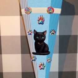 Dekoelemente für Schultüte Katze Shadow verschiedene Farben