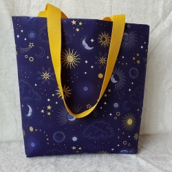 Shopper Marie Sun/Moon/Stars blau/gold