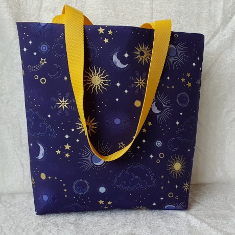 Shopper Marie Sun/Moon/Stars blau/gold