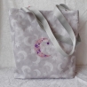 Shopper Marie Stickmotiv Mond hellgrau