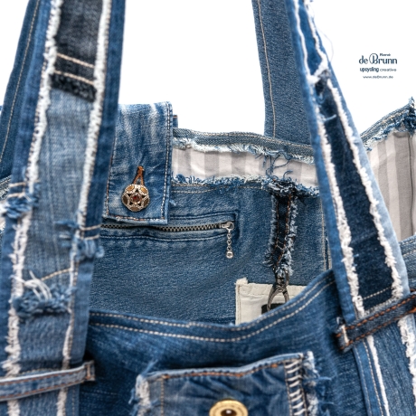 UPCYCLING  Jeans Shopper, Jeanstasche, Jeanspatchwork-Tasche