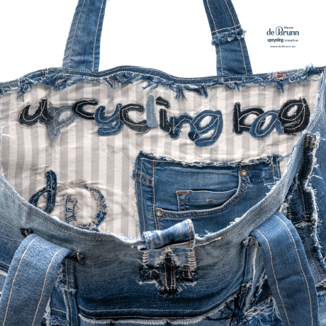 UPCYCLING  Jeans Shopper, Jeanstasche, Jeanspatchwork-Tasche