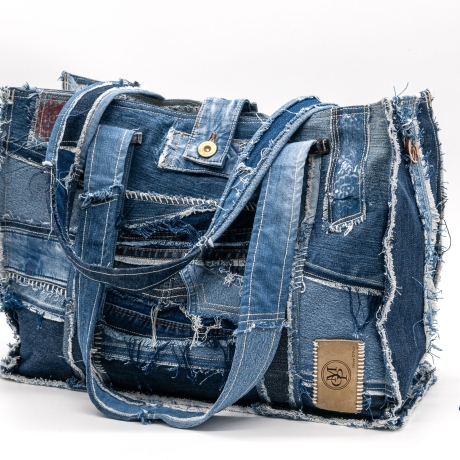 UPCYCLING  Jeans Shopper, Jeanstasche, Jeanspatchwork-Tasche