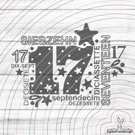 Siebzehn Plotterdatei SVG DXF 