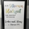 Geldgeschenk Bilderrahmen Silberhochzeit personalisierbar DIN A4