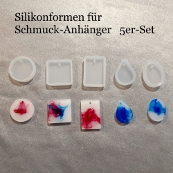 Silikon-Formen für Schmuckanhänger 5er-Set Gießform Epoxidharz