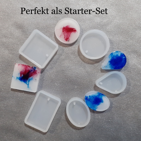 Silikon-Formen für Schmuckanhänger 5er-Set Gießform Epoxidharz