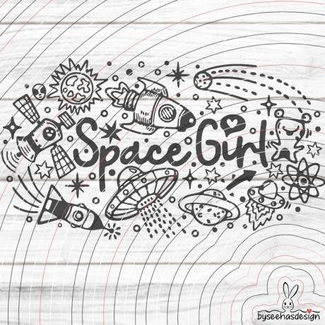 Space Girl Plotterdatei SVG DXF 