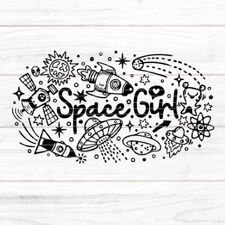 Space Girl Plotterdatei SVG DXF FCM