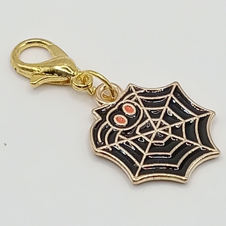 Spinnennetz schwarz Clip Anhänger Bettelarmband Halloween Charm