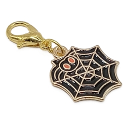 Spinnennetz schwarz Clip Anhänger Bettelarmband Halloween Charm