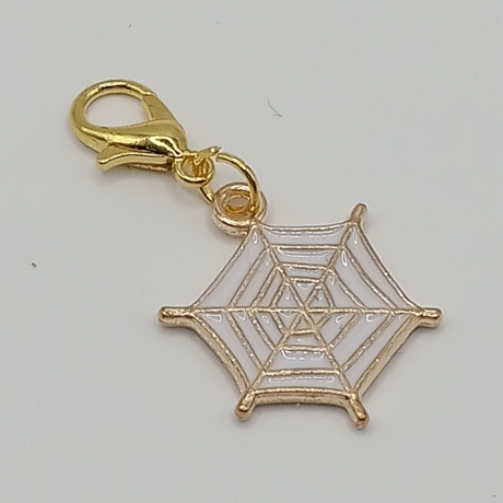 Spinnennetz weiß Clip Anhänger Bettelarmband Halloween Charm