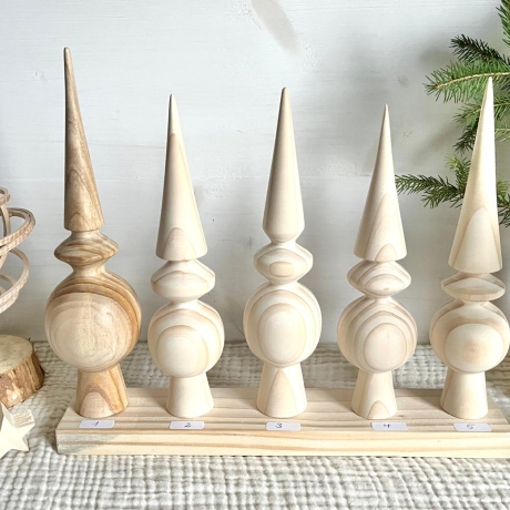 Handgefertigte Christbaumspitze aus Holz –  einzigartig & natur