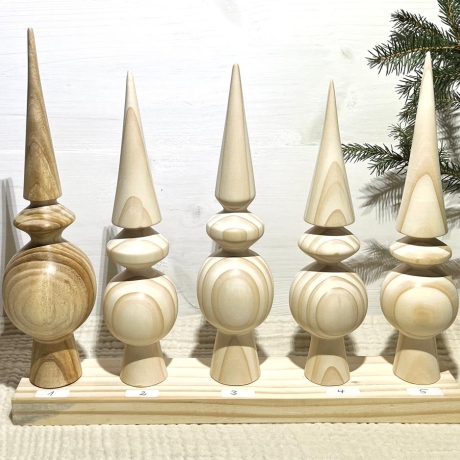 Handgefertigte Christbaumspitze aus Holz –  einzigartig & natur
