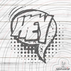 Sprechblase Hey Plotterdatei SVG DXF