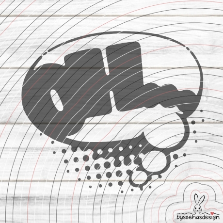 Sprechblase Oh Plotterdatei SVG DXF 