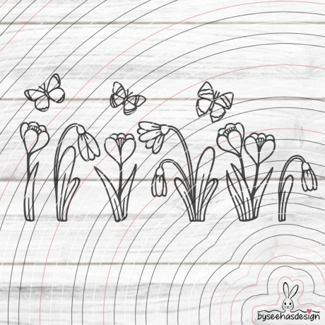 Spring Flowers Plotterdatei SVG DXF