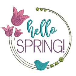Stickdatei hello spring Frühling Ostern