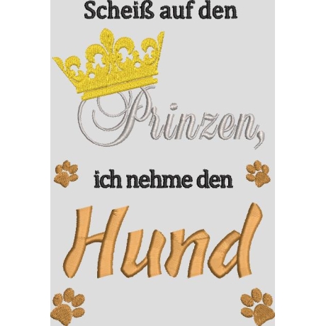 Ferberline Stickdatei Welthundetag Hund statt Prinz ab 10x10