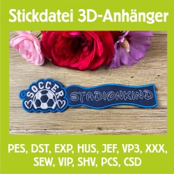 Stickdatei 3D-Anhänger STADIONKIND, 3D-Stick, Lesezeichen