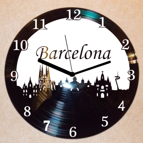 Schallplattenuhr Wanduhr Barcelona