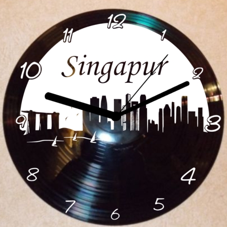 Schallplattenuhr Wanduhr Singapur