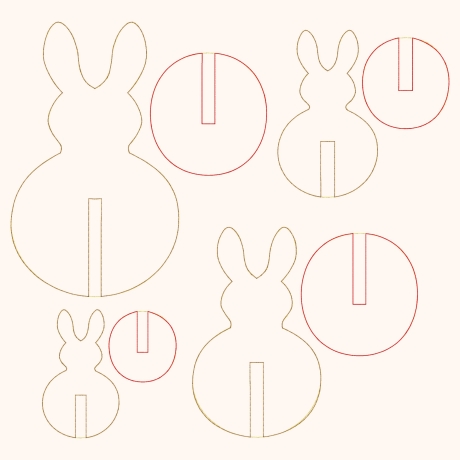 Steckei Osterhase ITH zweiteilige Hasen zum Zusammenstecken 