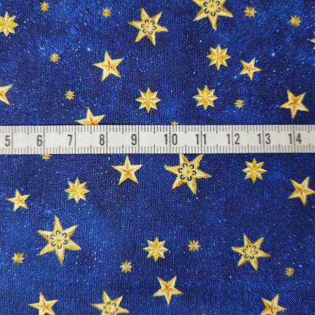 Digitalstoff Sterne blau/gold