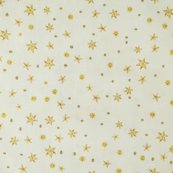 Digitalstoff Sterne beige/gold