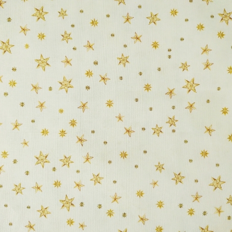 Digitalstoff Sterne beige/gold