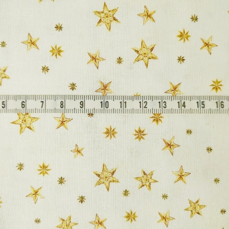 Digitalstoff Sterne beige/gold