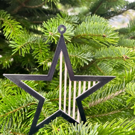 Weihnachtsstern z. Aufhängen, 3D-Druck Deko Tannenbaum Schriftzug