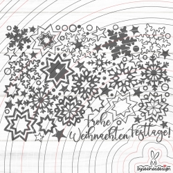 Sternen Mix Plotterdatei SVG DXF 