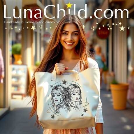 Neu Stickdatei Sternzeichen Zwilling realistisch Lunachild