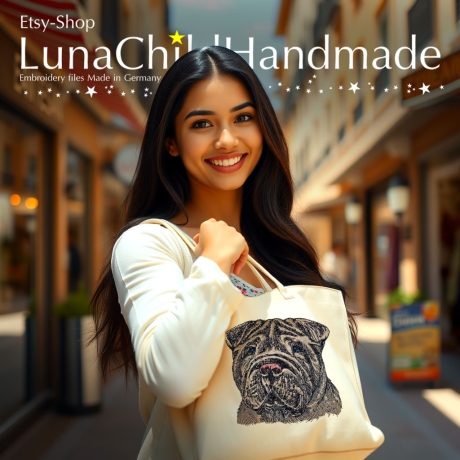 NEU Stickdatei Applikation Shar Pei Harper LunaChild
