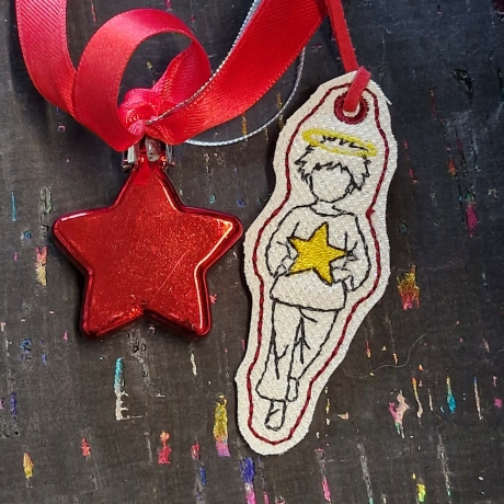 ITH- Geschenk-Anhänger Kontur | Junge-Stern | 2.51 x 7.31 cm