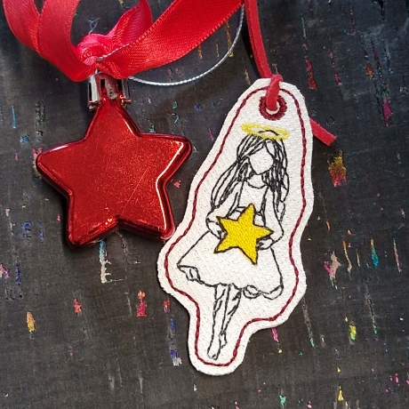ITH-Geschenk-Anhänger Kontur | Mädchen-Stern | 3.18 x 6.85 cm