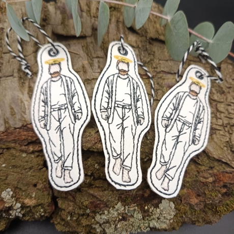 ITH-Geschenk-Anhänger Kontur | älterer Mann | 3.09 x 8.46 cm