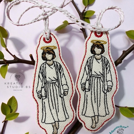 ITH-Geschenk-Anhänger Kontur | ältere Frau | 3.25 x 8.46 cm