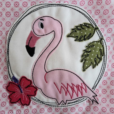 Stickdatei Flamingo doodle verschiedene Größen