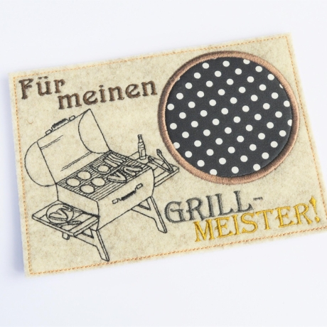 Stickdatei Grill Männer Untersetzer verschiedene Motive