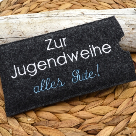 Stickdatei Schokohülle Jugendweihe Glückwünsche