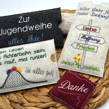 Stickdatei Schokohülle Jugendweihe Glückwünsche