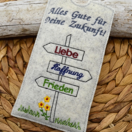 Stickdatei Schokohülle Jugendweihe Glückwünsche