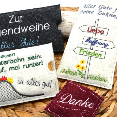 Stickdatei Schokohülle Jugendweihe Glückwünsche