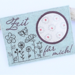 Stickdatei Mugrug ITH Blumen Blumenwiese Zeit für mich Stickdatei Mugrug ITH Blumen Blumenwiese Zeit für mich