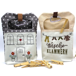 Stickdatei ITH 24x36cm Wäscheklammersack Haus + blanko Datei