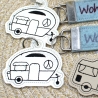 Stickdatei ITH Schlüsselanhänger Camping Wohnwagen Wohnmobil