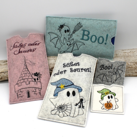 Stickdatei Schokohülle SET Halloween Gespenst mit kleinen Hüllen