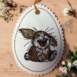 lachender Hase | Anhänger | 6.25 x 8.47 cm | VS | ITH